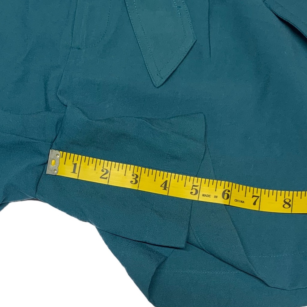 A New Day Teal Paperbag Waist Belted Shorts | High Rise Size 4 - Picture 11 of 15